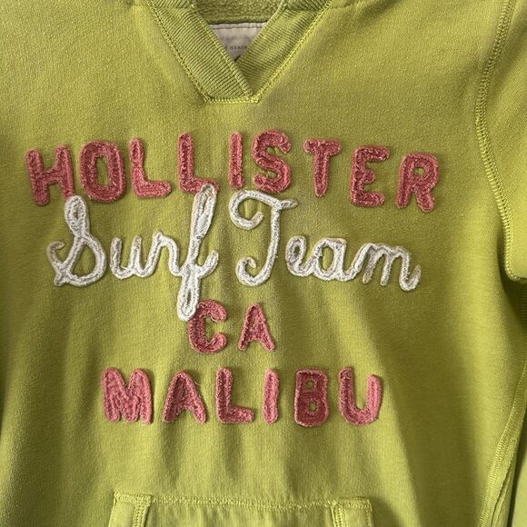 Women’s Hollister Hoodie Y2K Write-out Logo Green Size Medium - Picture 2 of 5